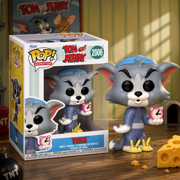 Фото - Коллекционная фигурка FUNKO POP! серии Том и Джерри S4 - ТОМ С БУДИЛЬНИКОМ (86282)